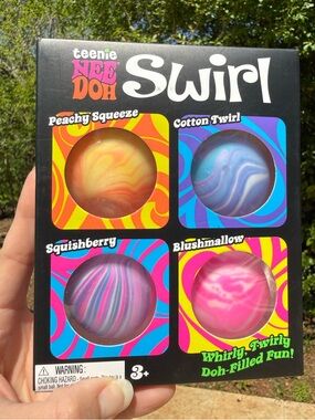 Schylling Teenie NeeDoh SWIRL squishy collection. 4 swirl squish in collection.